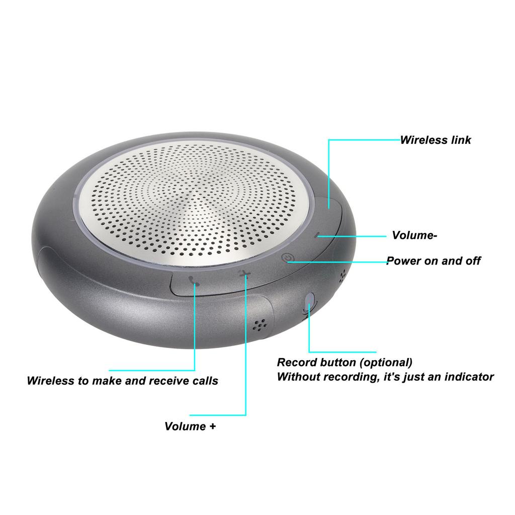 Conference Microphone Plug and Play 360 Degree Omnidirectional Noise Reduction USB Full Duplex Desktop Microphone