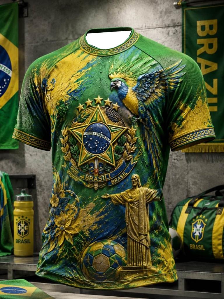 2026 New Brazilian Trend Design Football Women's Shirt, Fan Surrounding Quick Drying Breathable Light and Thin Comfort Family Kids Tees