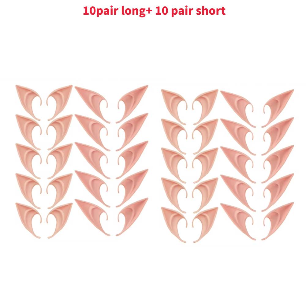1-20Pairs Cosplay Latex Fairy Angel Elf Ears Halloween Masquerade Party Costumes Halloween Christmas Party Decor Supplies Props