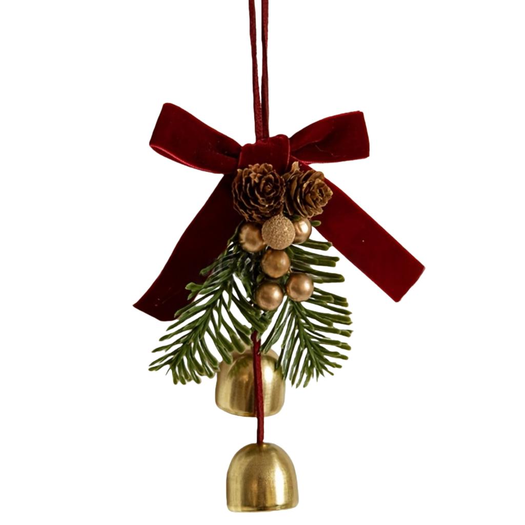 Ornaments, Small Bells, Velvet Bows, Christmas Trees, Cones, Scene Decorations, Small Hanging Ornaments.