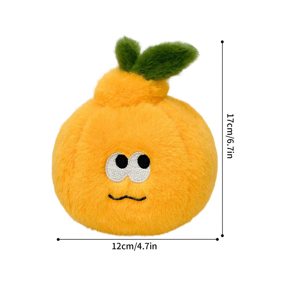 

Creative Peeled Orange Plush Keychain Fruit Stuffed Doll Cartoon Orange Keychain With Worm Bag Pendant Plush Keychain