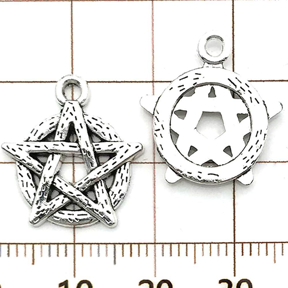 Mixed 15 Silver Alloy Star Pendants & Charms for DIY Bracelets & Necklaces