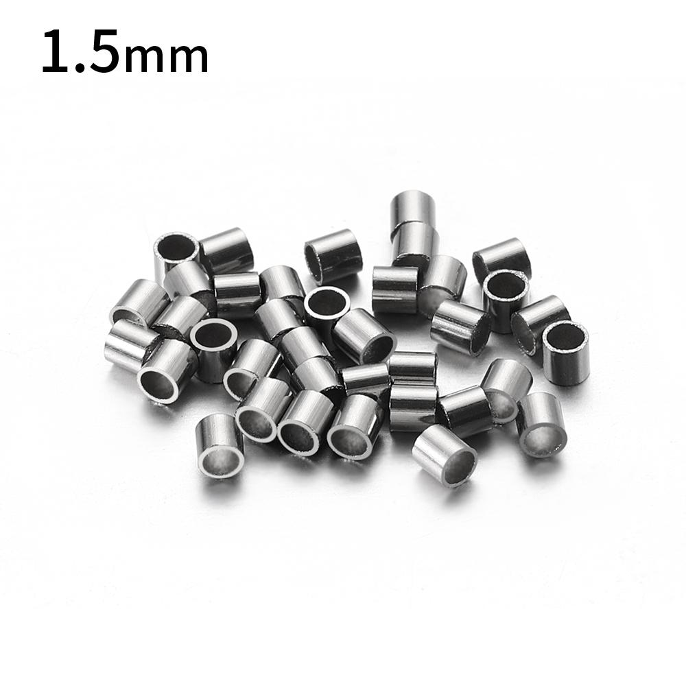 

150pcs Stainless Steel Tube Crimp End Beads Clip Gold Color Foldover Stopper Spacer Bead for DIY Jewelry Making Bulk Wholesale