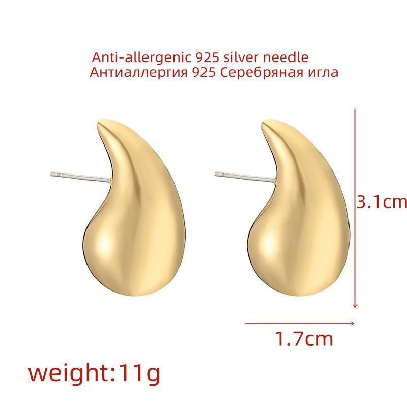 Water Drop Mirror Stud Earrigs for Women Classical Fashionable Teadrop Earrings Female European and American Style Eardrop Jewelry