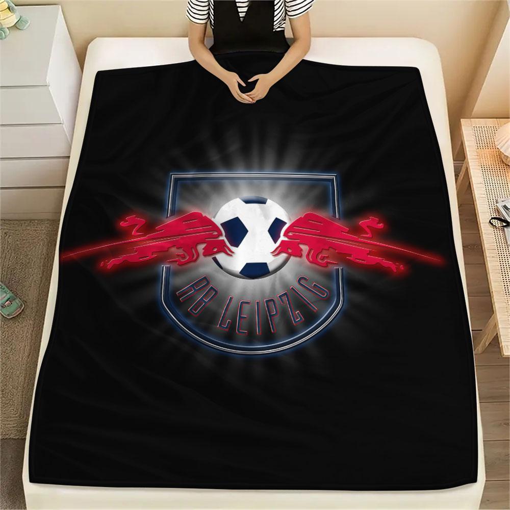 Coperta in Flanella Stampata RB Leipzig, morbido plaid per camera da letto divano, lavabile, merchandising per tifosi di calcio, ottimo regalo.
