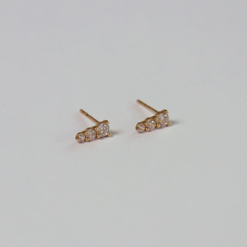 Less is more 14K gold triple earring
