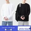 Women's and Men's Pure Cotton Long Sleeve Base Layer T-Shirt, Regular Fit, Round Neck, Solid Color, Autumn Collection, for Couples.