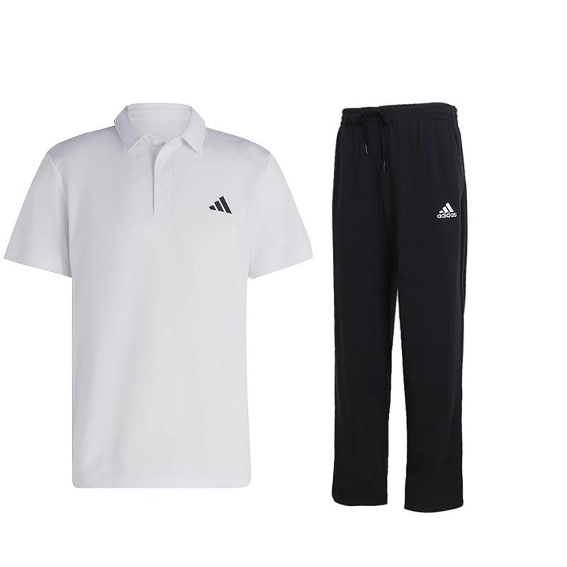 

Adidas Solid Color Brand Logo Design Pullover Short Sleeve Comfortable Lace-Up Mid-Waist Long Pants Casual Sports Suit HR8729+GK9273 XL