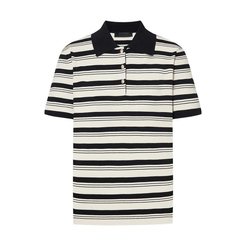 MO&Co. C+ Series Striped Polo Knit Top