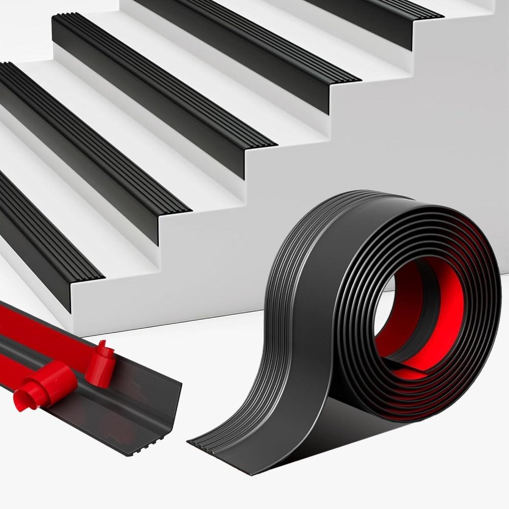 1pc 1m/2m/3metersX73mm Edge Protector Rubber Edge Trim for Steps Trim Edging Guard Treads Self Adhesive for Indoor and Outdoor
