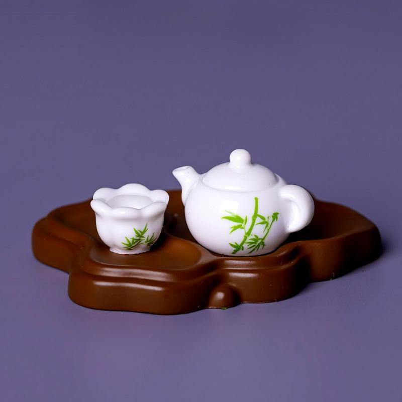 7-25pcs Resin Miniature Tea Set Creative Micro Landscape Dish Cup Plate DIY Decoration Dollhouse Tea Set Desktop Small Ornament