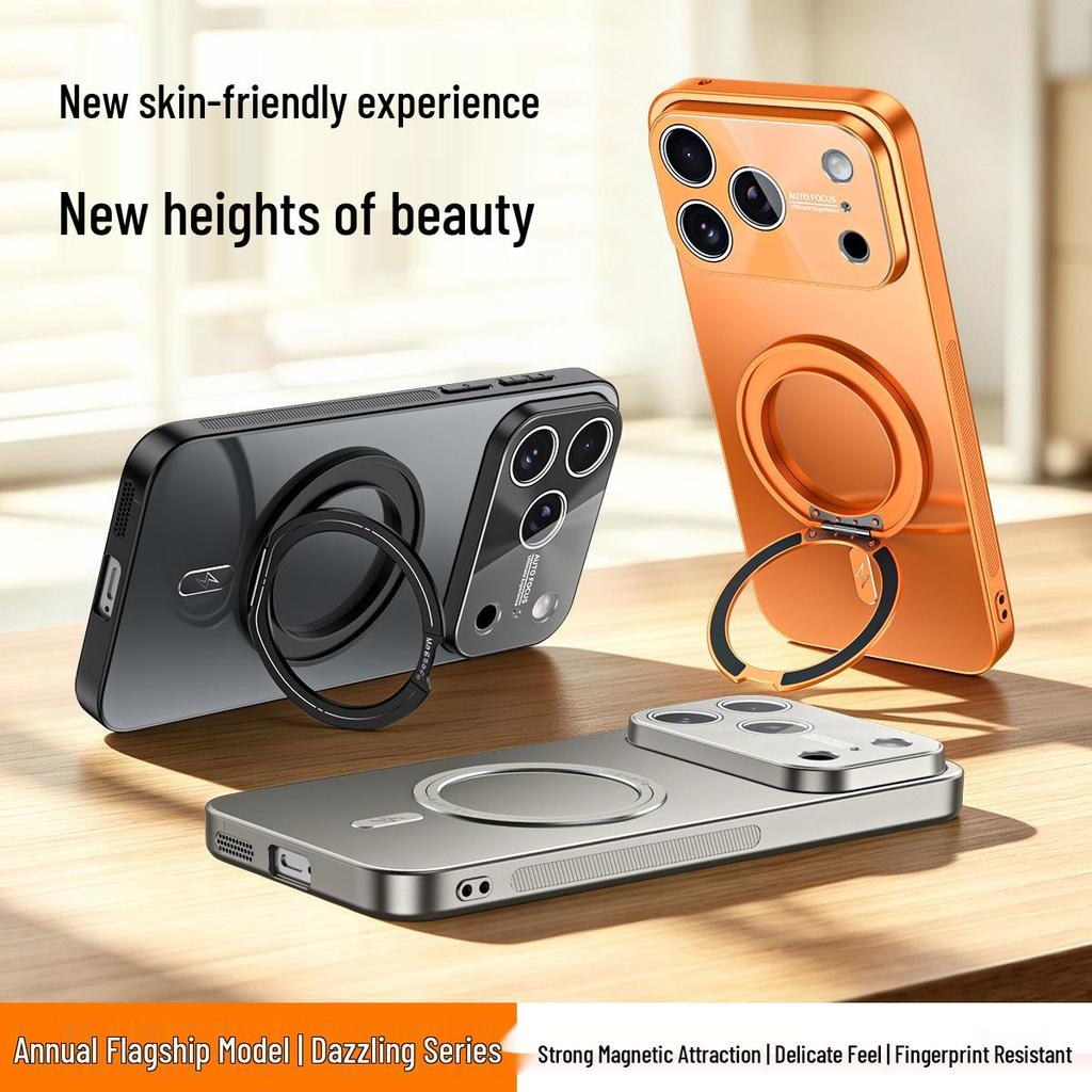 iPhone 17 Pro Max Case with Rotating Magnetic Stand and Apple 16 Lens Full Coverage Protection