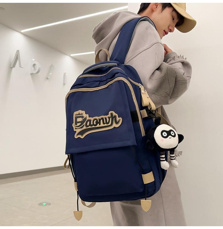 Рюкзак для путешествий большой емкости для старшеклассников ретро-колледжа белый — фото 4