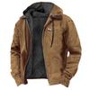 Veste à capuche décontractée pour homme avec poches zippées et doublure polaire