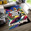 Grand Theft Auto Textfeld Teppich Perfekt für Wohnheim Arbeitszimmer Balkon Außenbereich Rutschfester Teppich Büro Heimdekoration Geburtstag/Weihnachtsgeschenk