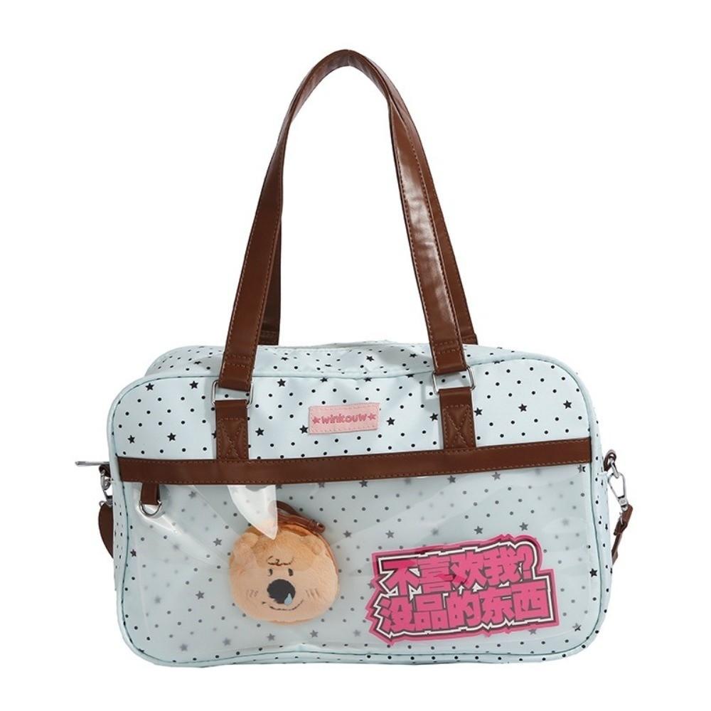 Sac Ita Transparent Grande Capacité Style Harajuku Mignon Dentelle Lolita Sac Bandoulière Élégant Pois Sac de Poche Anime Cventi