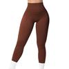 Women High Waisted Yoga Pants Ribbed Seamless Gym Leggings Solid Sport Fitness Running Training Tights Tummy Control Workout Female