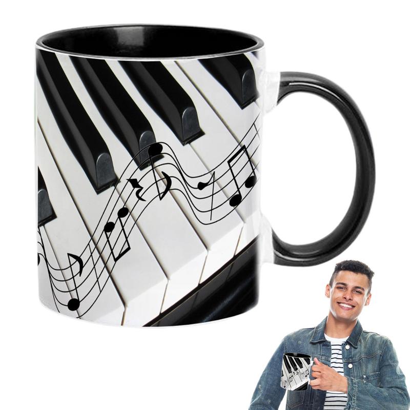 Music Theme Coffee Mug 350ML Guitar Piano Violin Ceramic Mug Coffee Mug Ceramic Mug Coffee Cup Table Decoration Tea Mugs