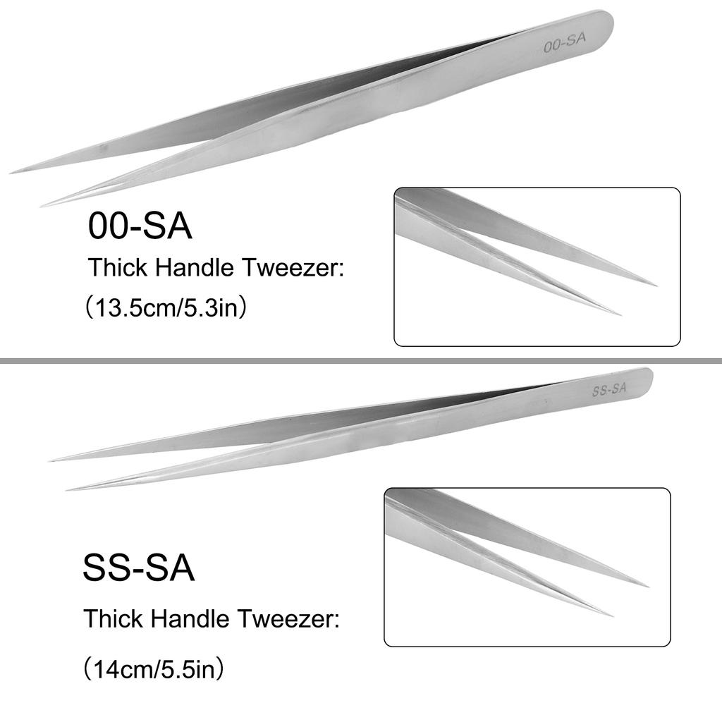 Nail Art Tweezers Stainless Steel Eyelash Extensions Tweezers Eyelash Makeup Tool Straight Pointed Tweezers for Nail Art