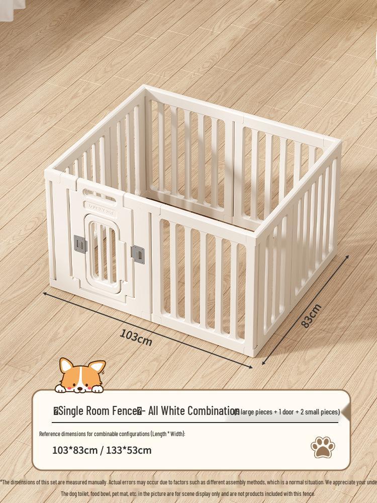 Gray & White Color Block Puppy Playpen for Small to Medium Dogs - Indoor Pet Crate & Isolation Fence