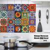 Moroccan Tile Stickers,24 Pcs 15 * 15cm Vintage Self Adhesive Vinyl Tile Decals Wall DIY Tile Stickers Home Decoration for Kitchen Living Bedroom