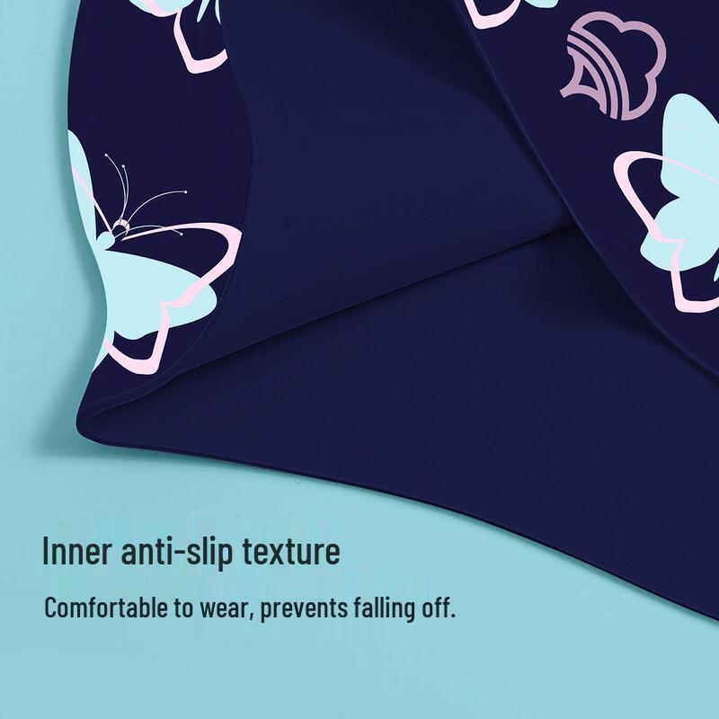 Xtep Butterfly Print Silicone Swim Cap