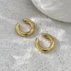 SHIXIN 2Pcs Minimalist Stainless Steel 18K Gold Plated Ear Clip Women Classic C Shape Ear Cuff No Piercing Earring Daily Jewelry