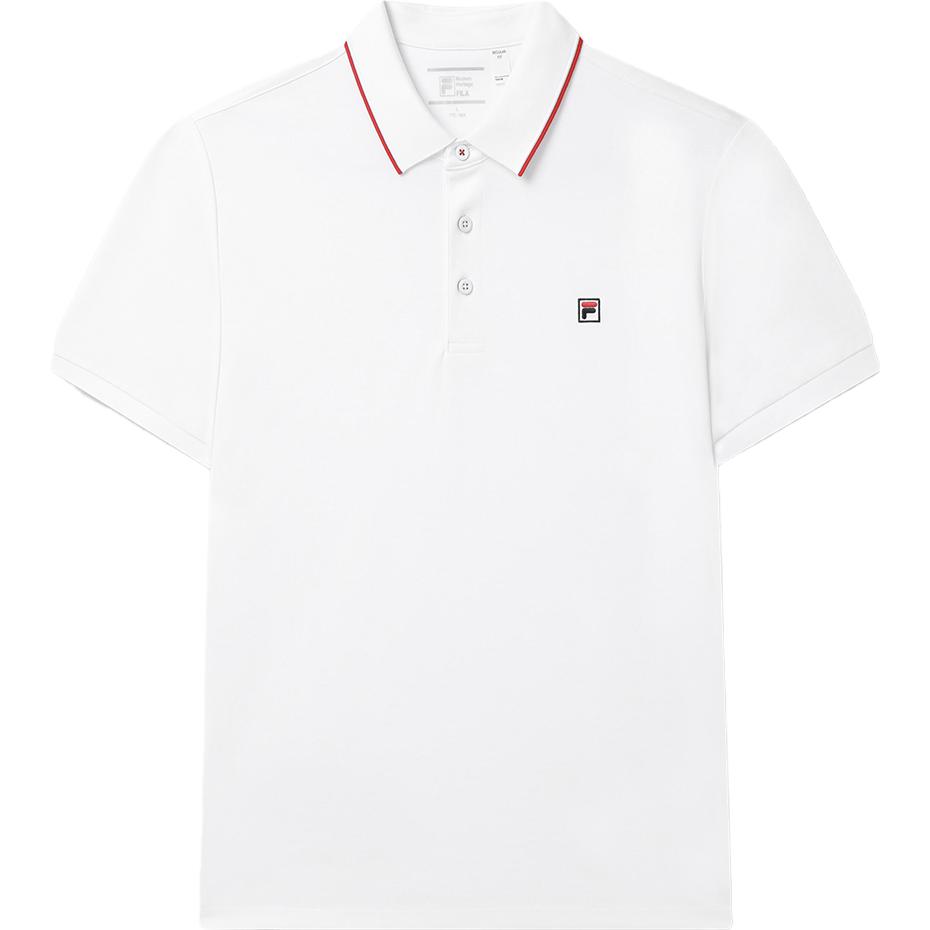 FILA Short Sleeve Polo Shirt 2023 Summer New Style Collared Sports T-Shirt Men Tops White F11M321106FWT