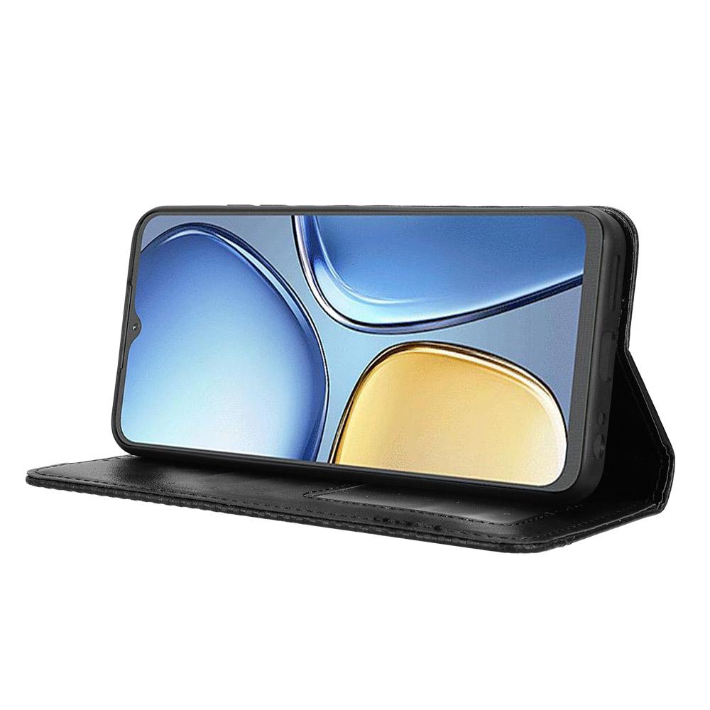 For itel A90 4G Leather Case Wallet Stand Retro Texture Phone Cover