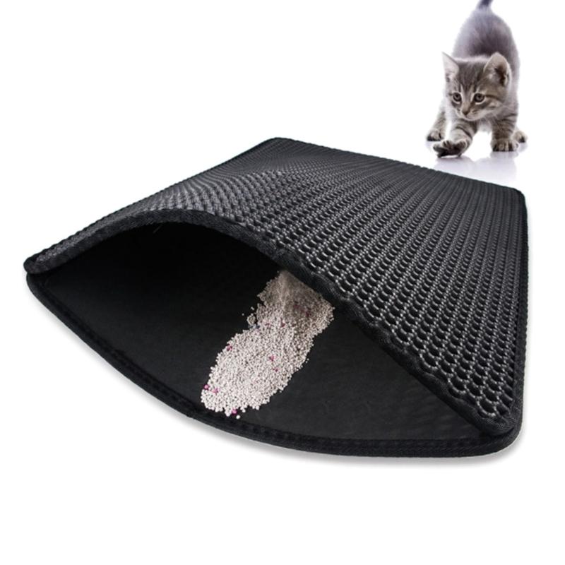 Cats Litter Mat Double Layer Washable Trapping Mat Scatter Control Easy To Clean Fits Under Litter Box, Litter Free F
