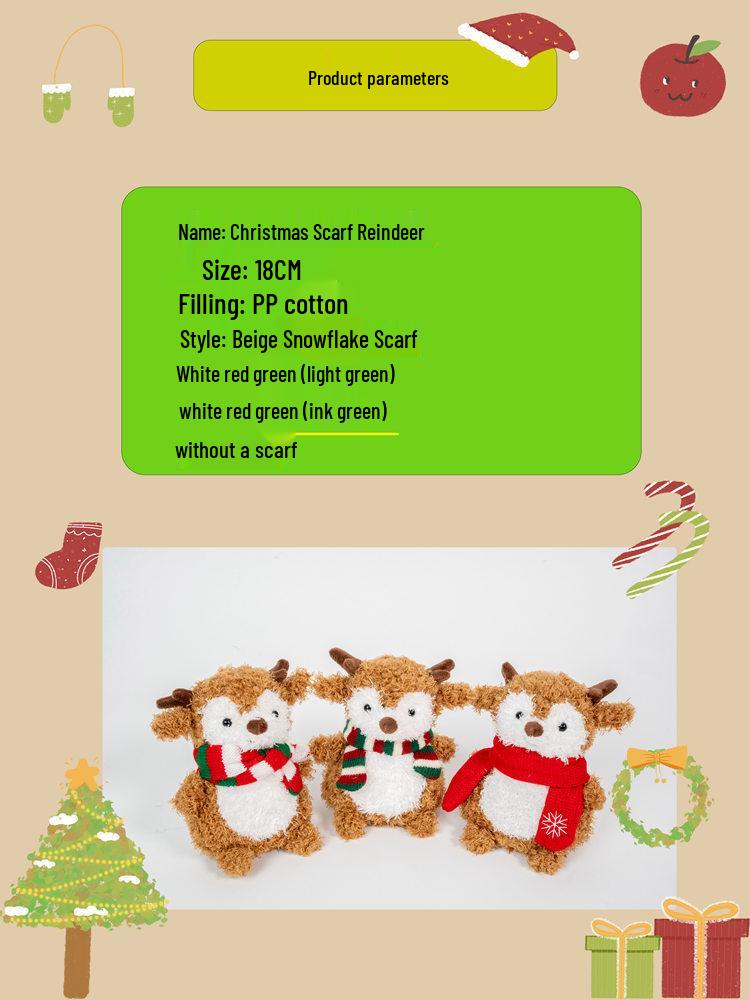 2024 Christmas Reindeer Scarf & Holiday Figurine Gift