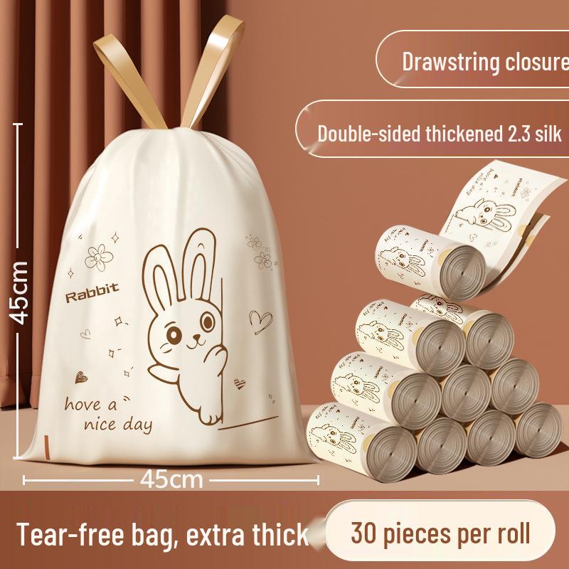 4 Gallon Durable Drawstring Trash Bags - Thick, Tear-Resistant, Large Size for Household Use