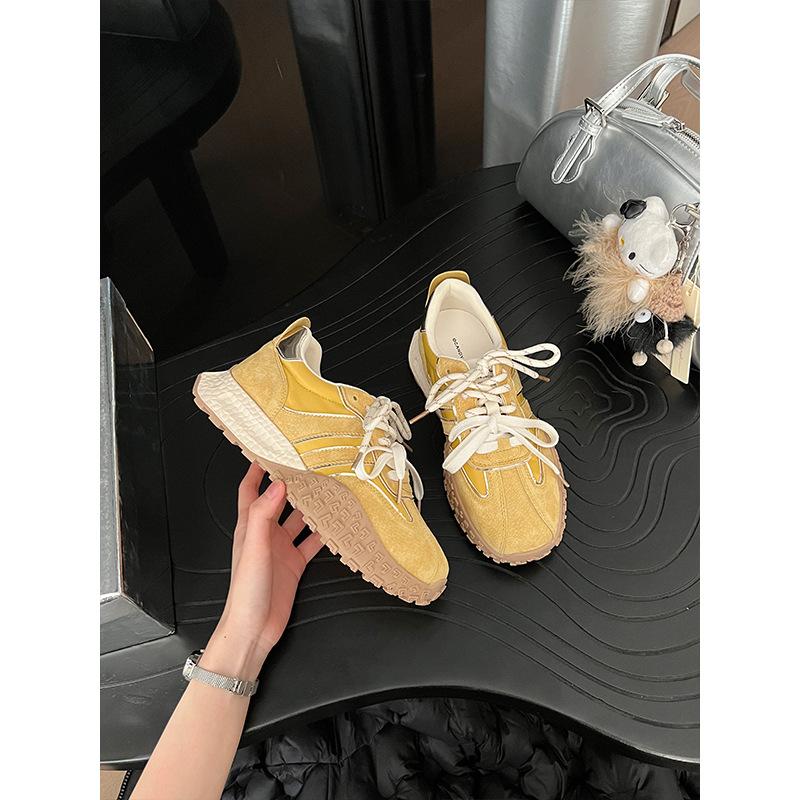 Pigskin version~ inner height increase of 5cm] versatile sports and leisure shoes for women's 2025 summer breathable new fashion versatile board shoes