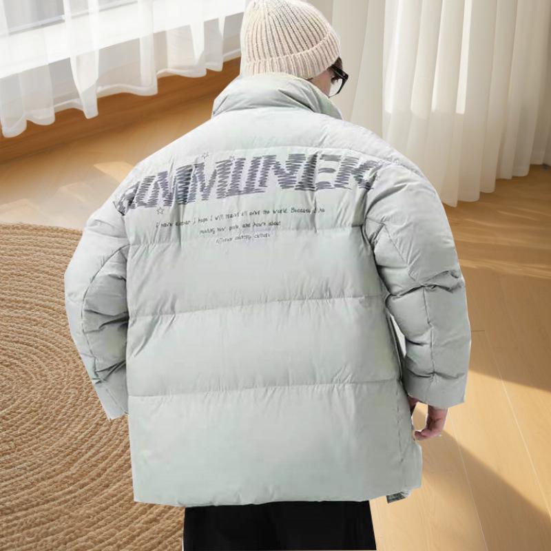 Cross-Border Korean Stand Collar Loose Thickened Couple Down Jacket