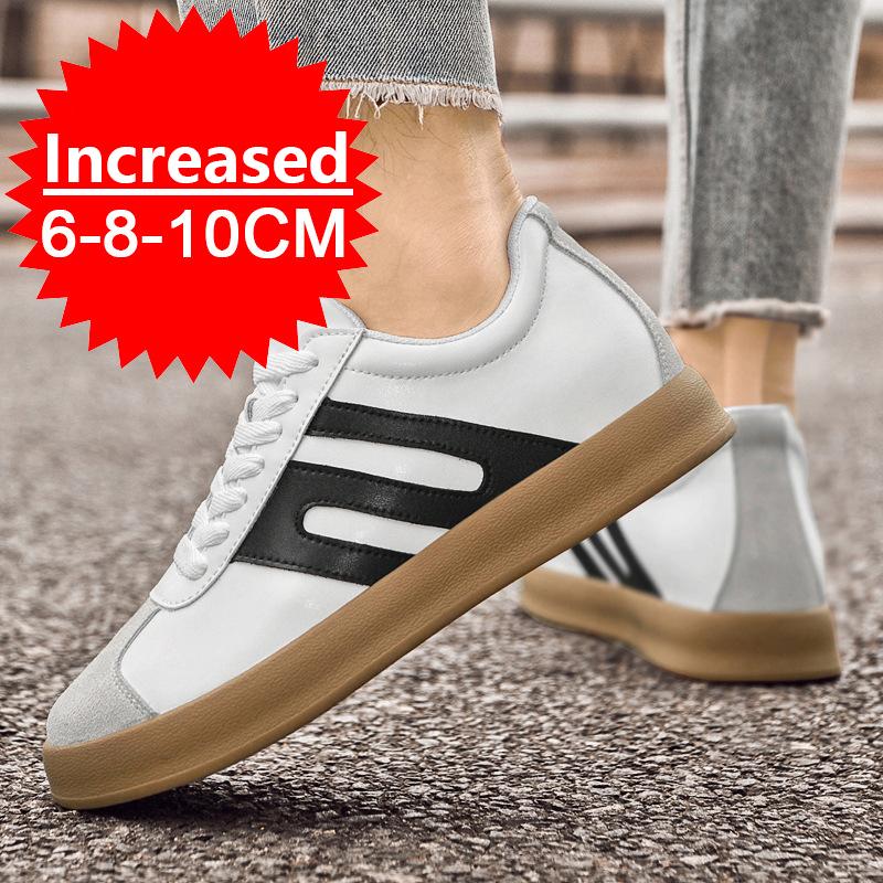 New Fashion Height Increasing Shoes for Men 8cm Invisible Elevator Sneakers White Men Brand Elevator Shoes Heightening Sneakers