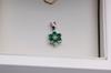 Beautiful White Gold Pendant with Diamond and Emeralds
