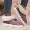 Chaussures de Rue à Plateforme d'Hiver pour Femmes Bottes d'Intérieur pour Femmes avec Cordon Chaussons Confortables Doublés en Peluche Sandales d'Extérieur Chaudes à Enfiler en Laine