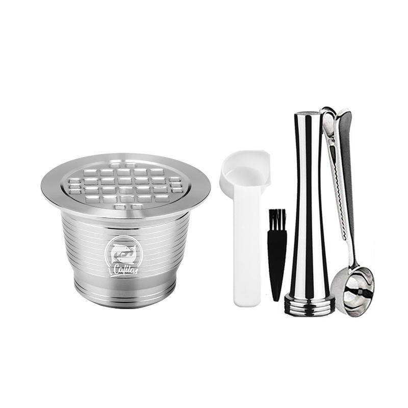 Cápsulas de Café Reutilizáveis iCafilas Moedor de Café de Aço Inoxidável Para Máquina Nespresso Porta-Filtro Recarregável Pods