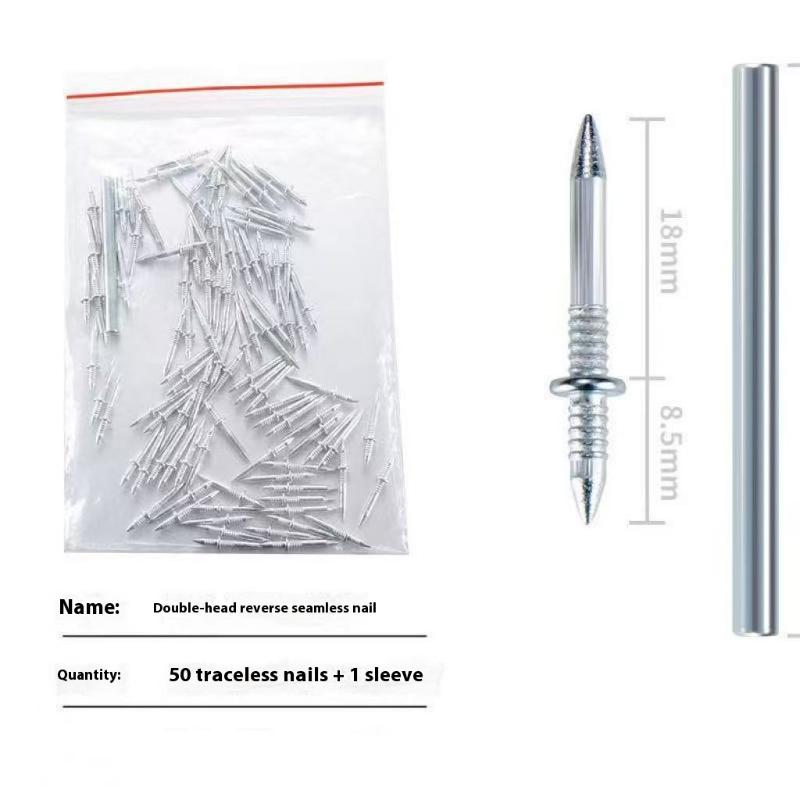 50/100pcs Pcs Double Head Nails Seamless Nails Skirting Thread Seamless Nail Without Marks Metal Rust-Proof Nails Wood No Trace