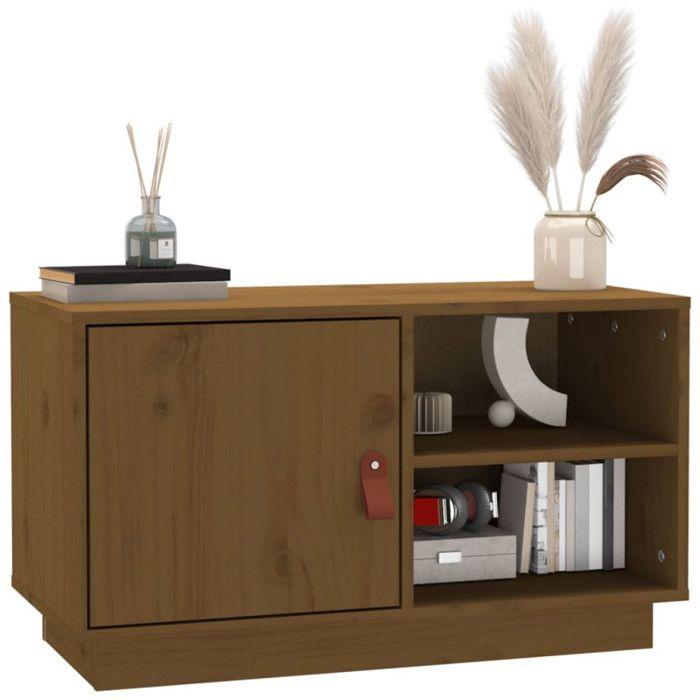 VidaXL TV Stand Honey Brown 70x34x40 Cm Solid Pine Wood 818238