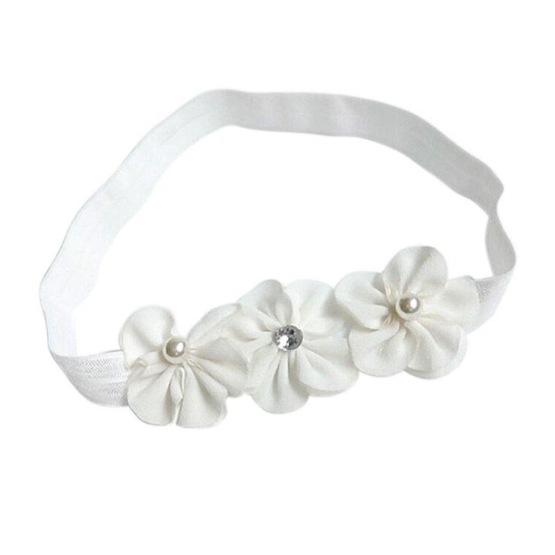 

Новорожденный Малыш Ребенок Дети Девочки Повязка на Голову Лента для Волос Головной Убор белый