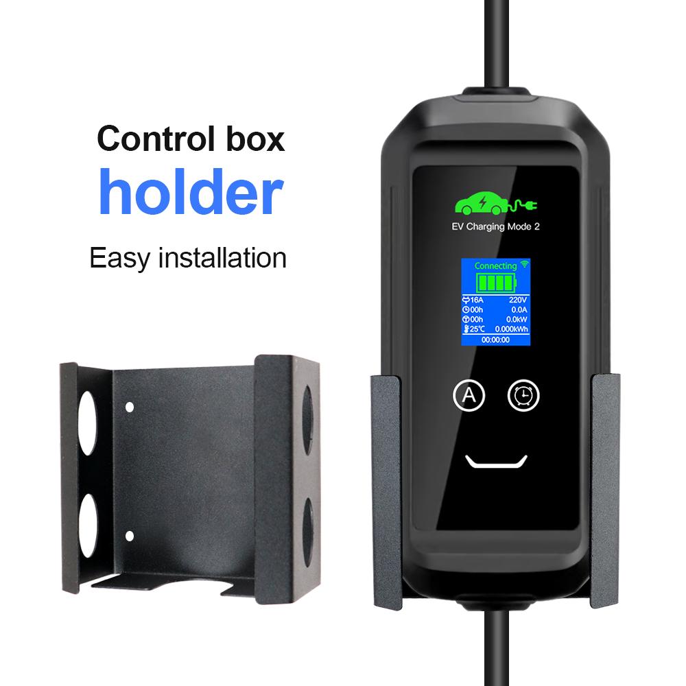 Kolanky Portable EV Charger Control Box Iron Holder EV Charging Wallbox Holder Easy Install for Electric Vehicle Charger
