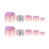 Purple French Toenail Art Stickers with Rhinestones - Short Square Design, Super Sparkle & Wearable