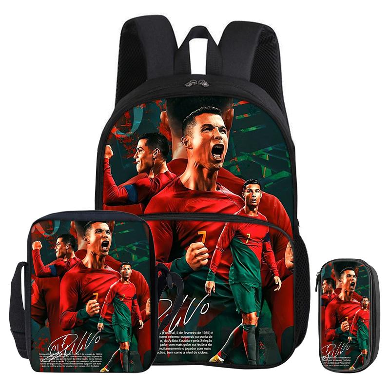 Ensemble 3 pièces Sac à dos M-Messi Étoile du Football Scolaire avec Sac Repas Sac à dos de Sport enfant Sac à dos Sacs à Crayons Sac à dos Cadeau Jeune