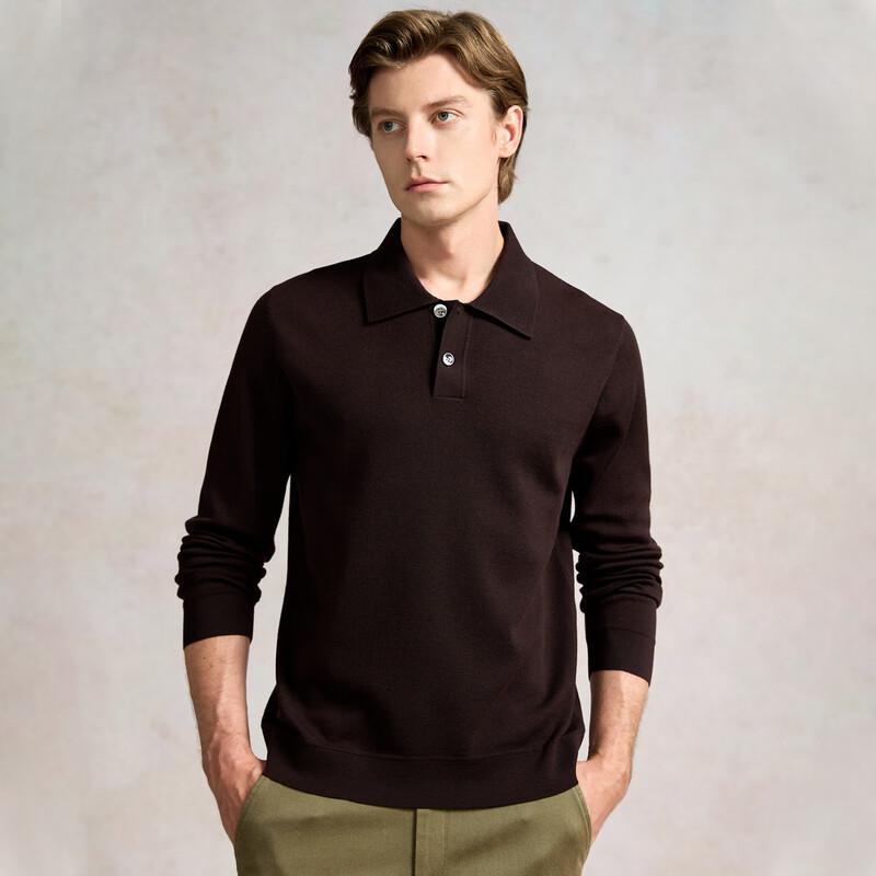ROOY Men's Soft Warm Polo Collar Wool Sweater