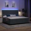 Box Spring Bed with Mattress and LED Dark Grey 200 X 200 Cm Velvet
