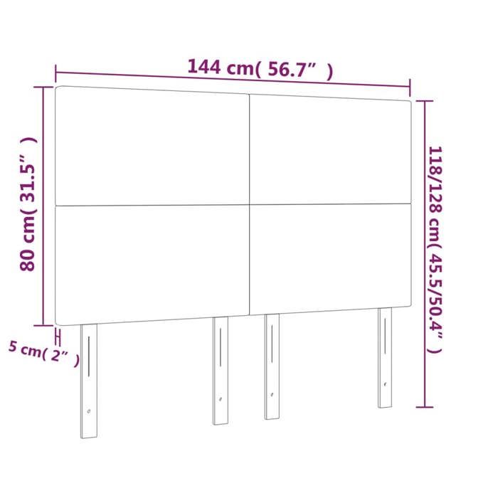 VidaXL LED Headboard Bedroom Furniture Double Bed Accessory Head of Bed Frame Interior Dark Grey 3122143