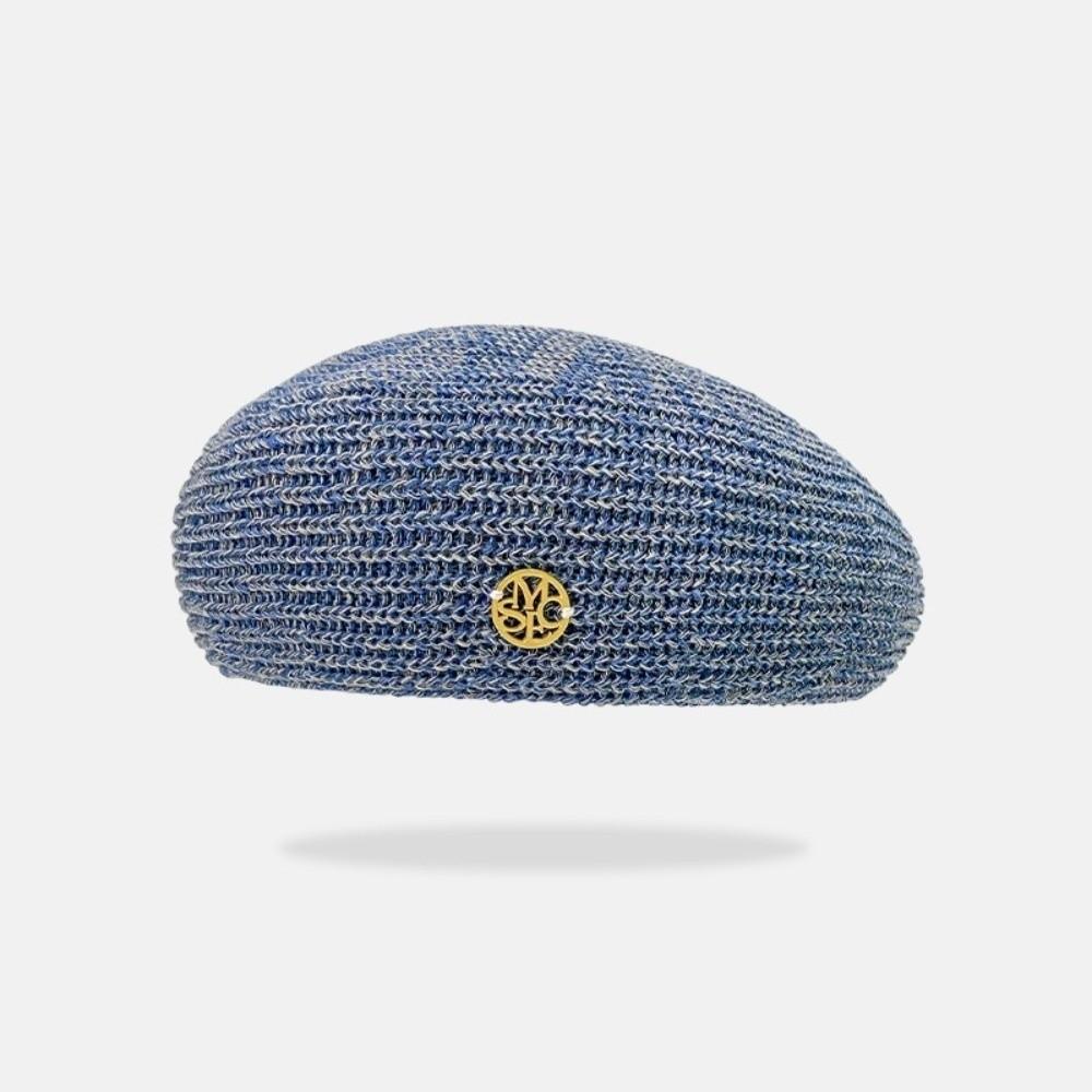 Y2k Painter Berets Thin Beanie Cap Retro Hollow Knitted Beret  Girls