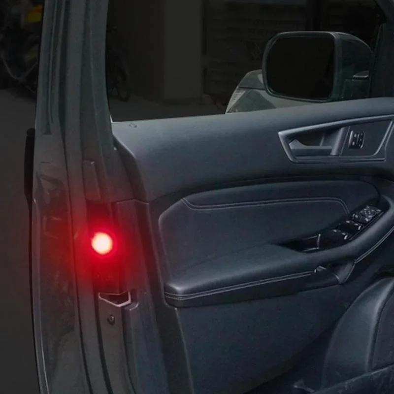 New 2pcs Car Door Safety Anti-collision Warning Light Door Burst Light LED Anti Rear End Sensing Light Door Opening Light