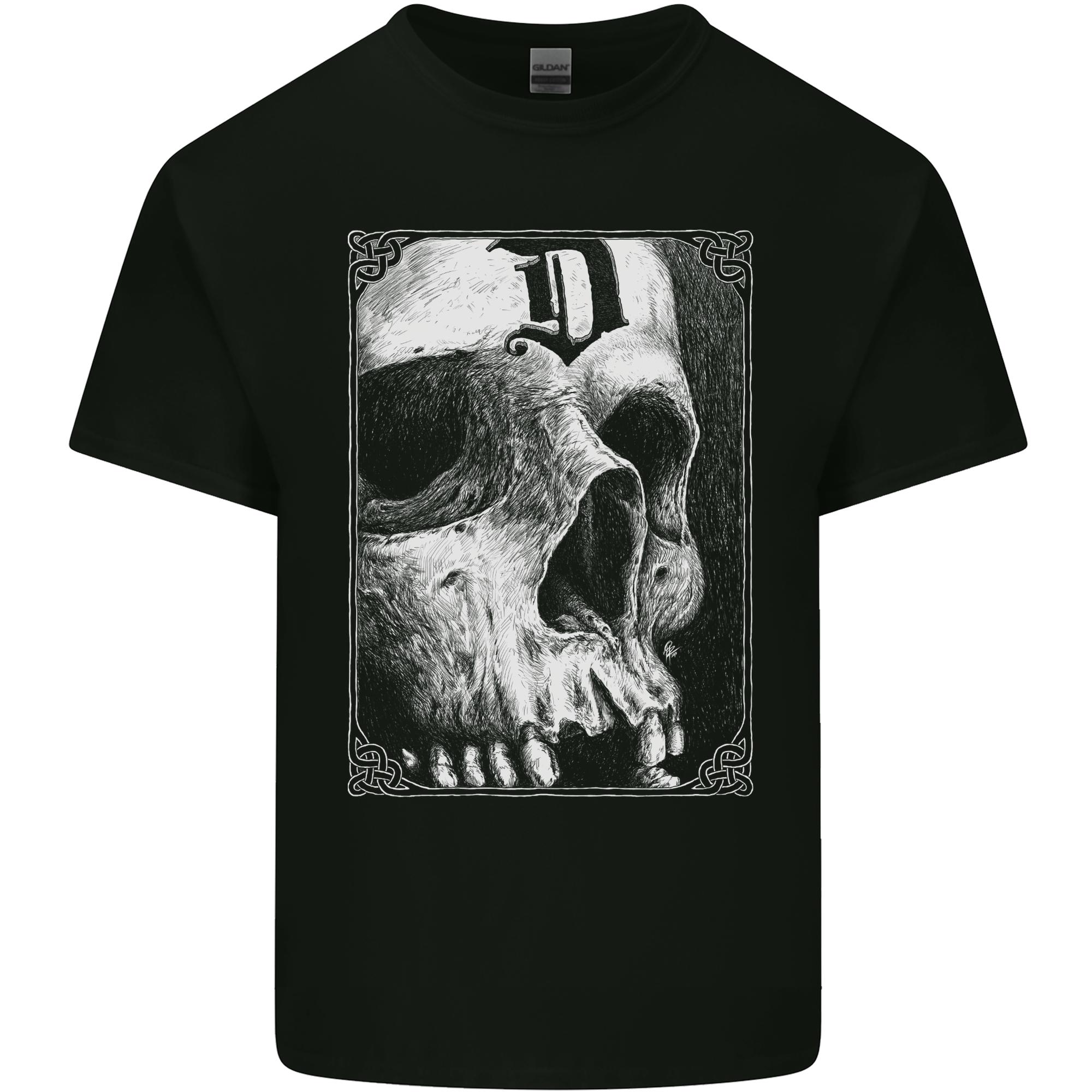 D for Death Skull Heavy Metal Biker Unisexs Light Cotton TShirt S
